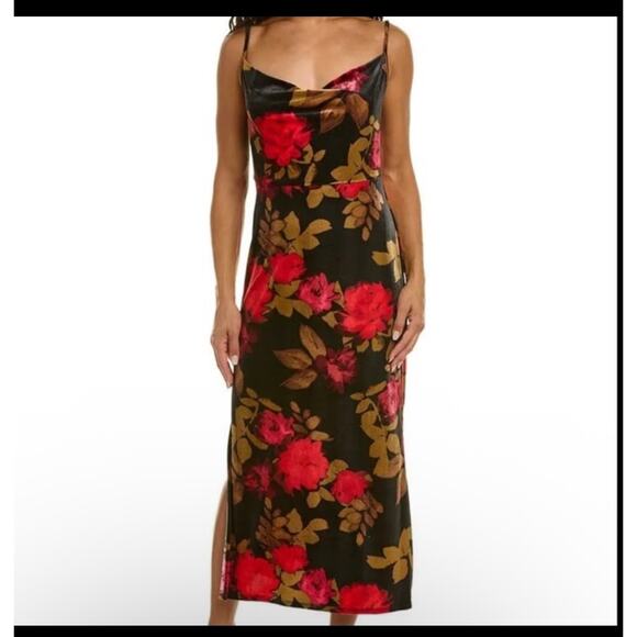 Taylor Dresses & Skirts - Taylor Velvet Cocktail Maxi Dress M Dark Floral Whimsigoth Fairy Grunge Date